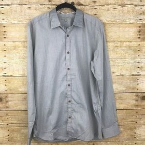 Ted Baker Womens Button Down Gray Shirt Sz 3 (8)